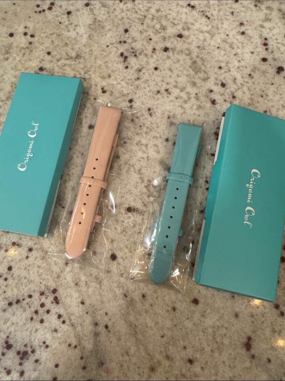 Bundle of Origami Owl Blush Pink Leather Watch Strap & Teal Strap